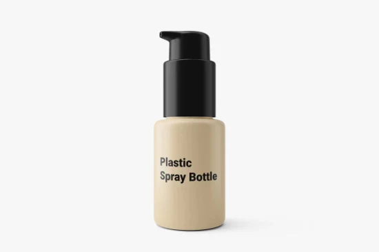 Emballage cosmétique de luxe, récipient rond droit de 30ml pour fond de teint liquide, bouteille en plastique avec pompe